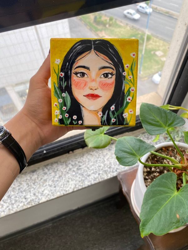 جعبه چوبی نقاشی شده با طرح سفارشی